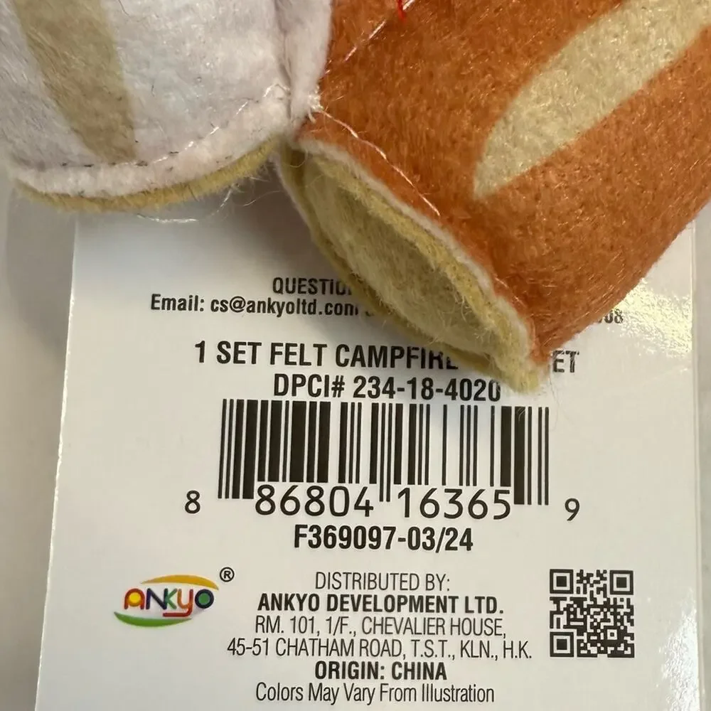 Felt Campfire Play Set Plush Toy Marshmallow Roasting Kids Pretend Camping NEW